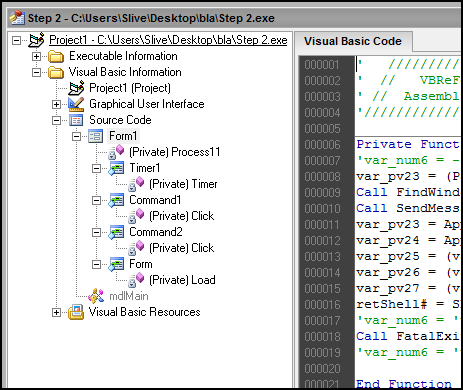 VBReFormer VB Decompiler Screenshot