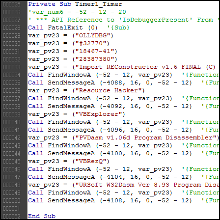 VBReFormer VB Decompiler Screenshot
